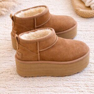 UGG Classic Ultra Mini Platform Boots – Chestnut – Women’s Size 8